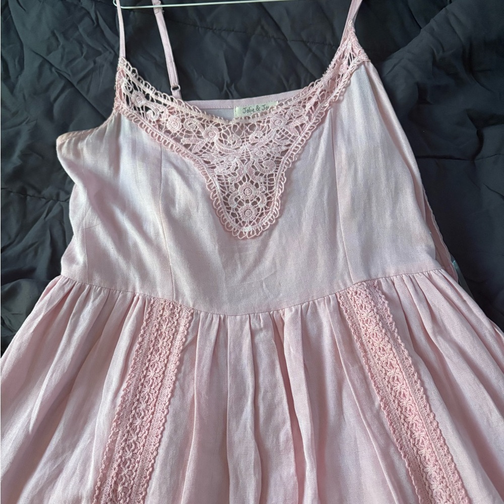 Pink Lace Midi Dress